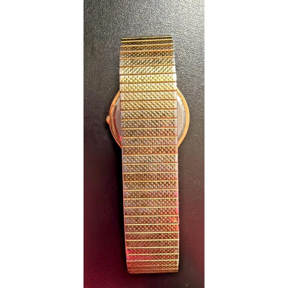 Vintage Seiko Black Dial Gold Tone Watch